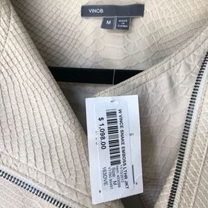 New Vince snakeskin patter leather jacket. Size 8